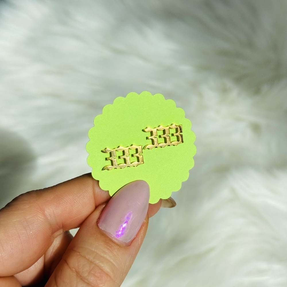 333 ANGEL NUMBER EARRINGS 333